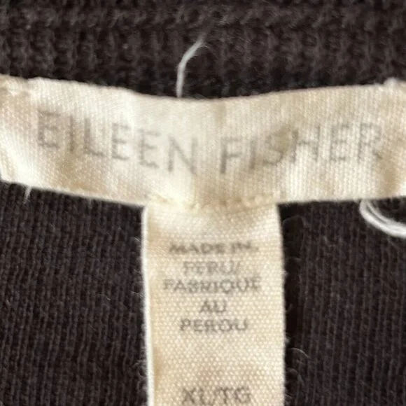 EILEEN FISHER Organic Cotton Crewneck Box Top Black Tee Size XL Cap Sleeve - Picture 9 of 14